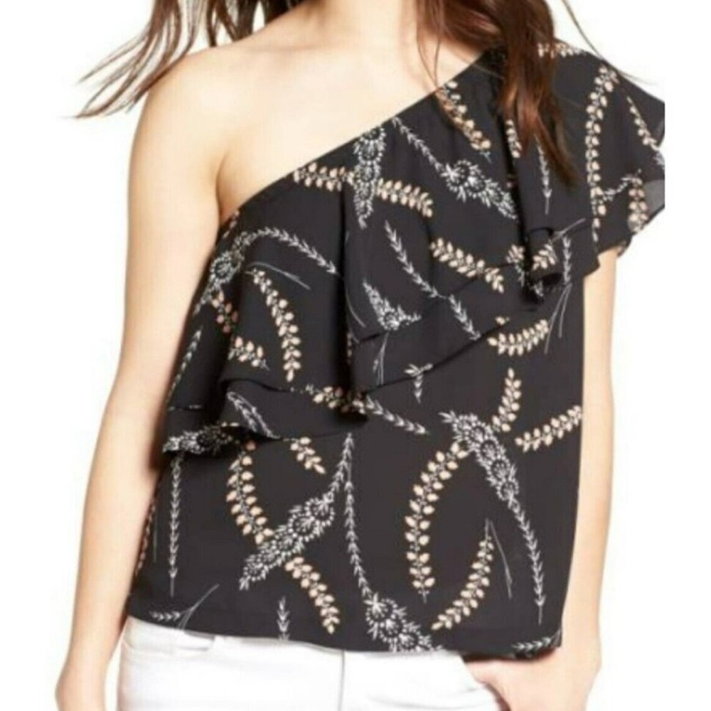 Chelsea28 One Shoulder Ruffled Blouse